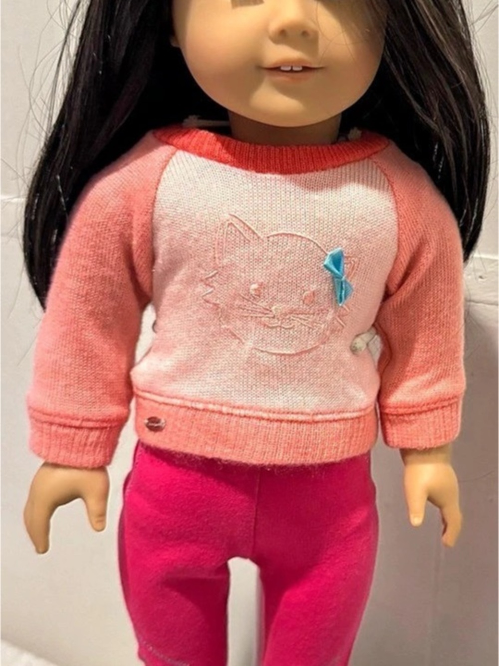Authentic American Girl Bitty Baby 15" Kitty Shirt Pink Pants Shoes